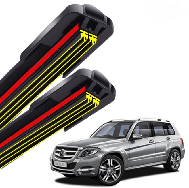 1+1 벤츠 GLK 전차종 순정 호환형 초밀착 와이퍼 윈도우 브러쉬 와이퍼블레이드, T2-GLK X204(08-14)-550+450/C