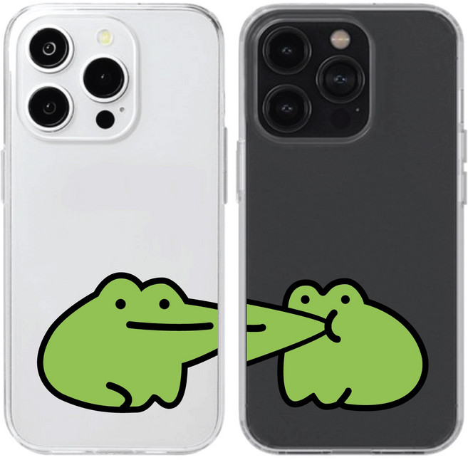 (당일발송) 귀여운 개굴쭈욱 커플투명젤리케이스 개구리폰케이스