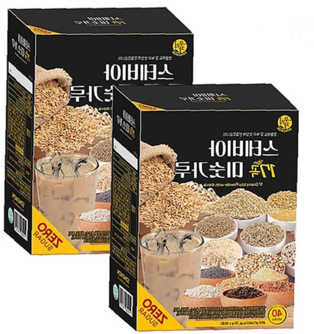 스테비아 17가지 곡물 미숫가루 티백 80p 2박스 영양 간식 식사대용, 1개, 1g