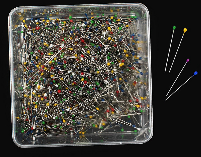 시침핀 대용량 소용량 옷만들기 재단도구 핀대, 칼라시침핀-대용량, 1개