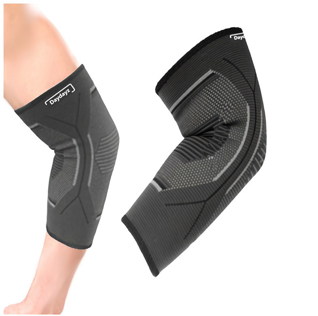셀프케어 데이데이즈 2개 좌우세트 팔꿈치보호대, 1세트, 블랙