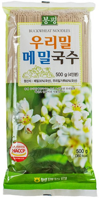 우리밀 메밀국수 봉평농협 국산 봉평메밀 HACCP 인증, 1개, 500g