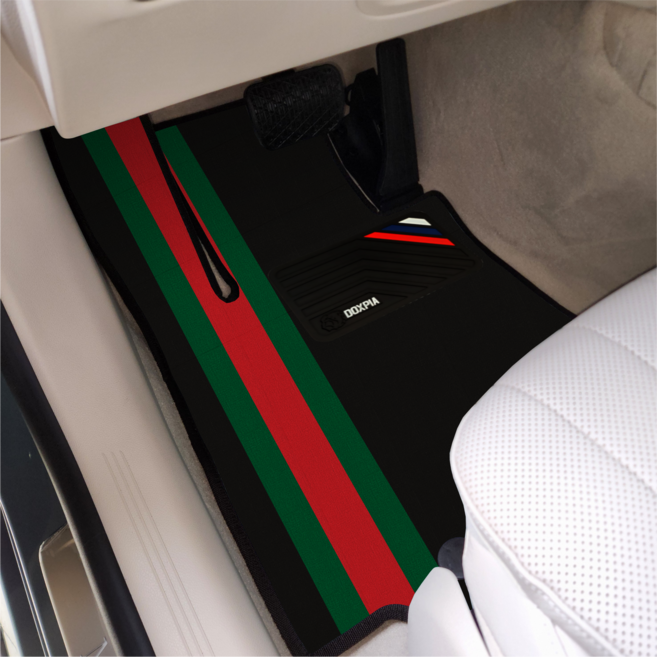 독스피아 전차종 자동차매트 맞춤 제작 프리미엄 코일 카매트 10가지 색상 1열 또는 1열 2열 세트, 01. 모던블랙, 02.지씨 라인