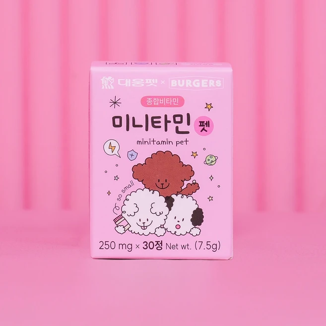 버거스 x 대웅펫 미니타민펫 멀티 비타민 종합영양제, 1박스, 30정 - 쿠팡
