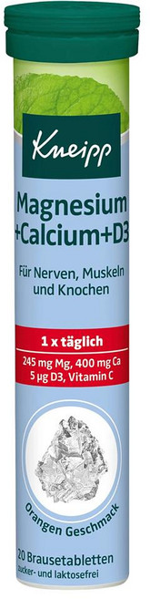 Kneipp 크나이프 버블 마그네슘 20정 6팩 칼슘+비타민D3 Magnesium + calcium + D3 effervescent tablets, 6개