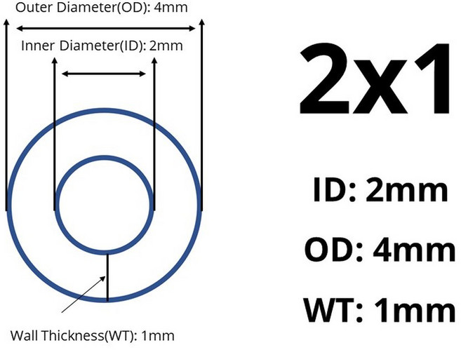 연동 펌프 호스 용 1 롤 백금 경화 실리콘 튜빙 식품 등급 멀티 사이즈 튜브 옵션 3 스톱 마이크로 보어, 2x1, 1개