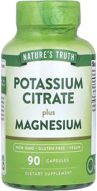 건강챙기세요 Nature's Truth 구연산칼륨 플러스 마그네슘 캡슐 90정 백살까지오래오래, NaturesTruth구연산칼륨플러스마그네슘캡슐90정, 1개 - 쿠팡