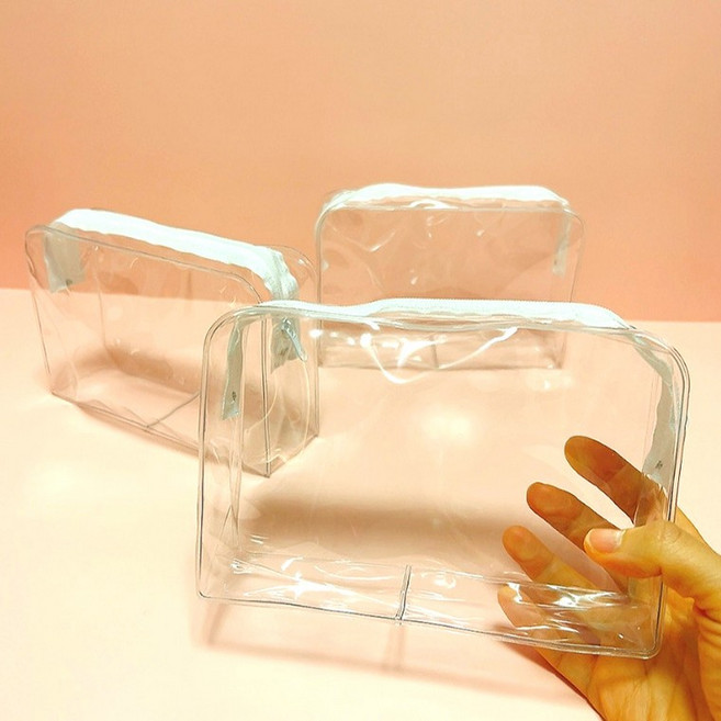 투명 PVC 다용도 미니 파우치 간편 여행 화장품 수납팩 가방