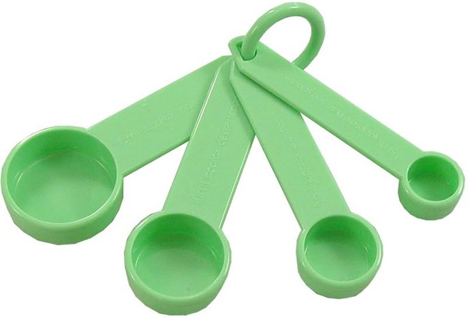 경량 숟가락 4개 세트 그린 플라스틱 계량 스푼 2.5ml 5ml 10ml 15ml 주방용품, 1개
