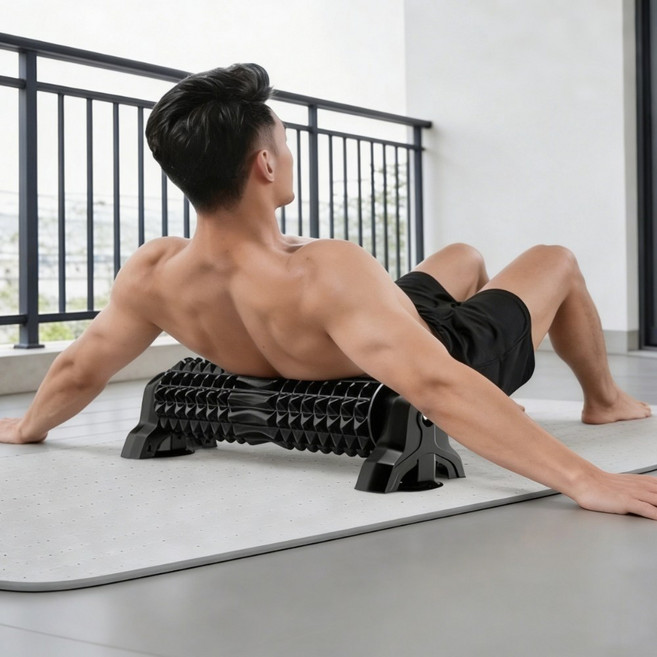 하루꿈 흡착식 EVA 폼롤러 3D 마사지롤러 지압 요가 스트레칭 손쉬운 근막 릴리스, 1개, 블랙