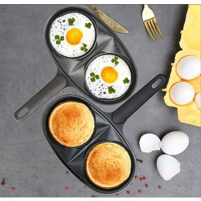 키친아트 국내산 에그팬 계란팬 계란후라이팬 브런치팬 26cm, 1개, 키친아트 뉴 에그팬 2구(인덕션 추가)