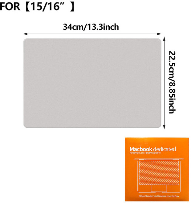 MacBook Pro 13/15/16 인치 용 방진 마이크로 화이버 커버 청소 천 키보드 담요 보호 필름, 15 16 Inch, 1개