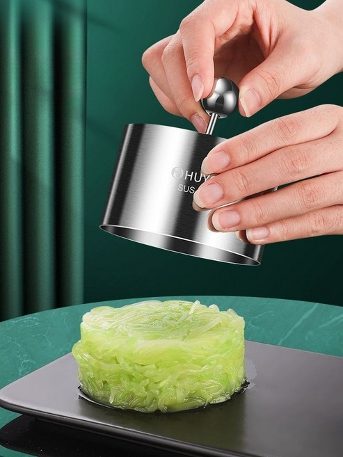 주먹밥 원형틀 버거 패티틀 스텐 도시락 메이커 몰드, 8cm+누름판