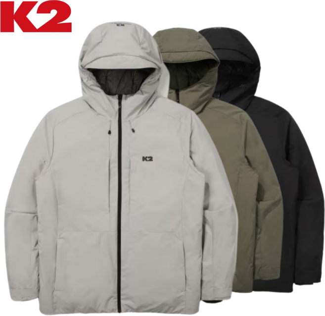 [백화점발송] k2 남성용 패딩 겨울 트레킹 캠핑 낚시 구스 씬다운 씬에어 자켓