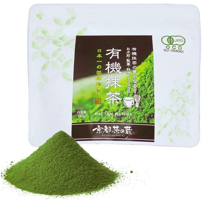 말차 라떼 가루 분말 유기 의 차장 감독 100g 영양사 추천 100% 산 첨가물 무첨가 제과용 요리 과자 만들기 연습용 JAS, 2개, 1개입