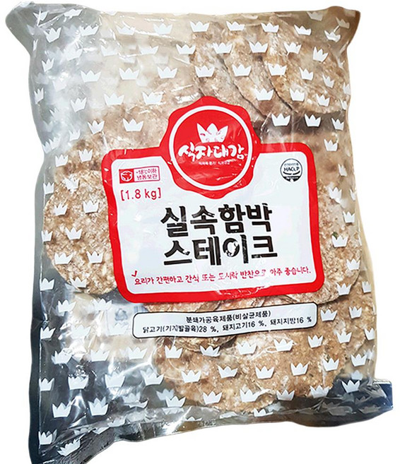 식자대감 실속 햄벅 스테이크 1.8kg 6개 냉동함박스테이크