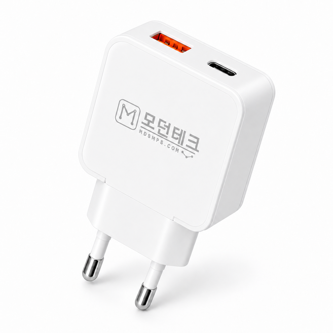 모던테크 30W PD 초고속 충전기 A+C타입 슬림형, 1개, 화이트