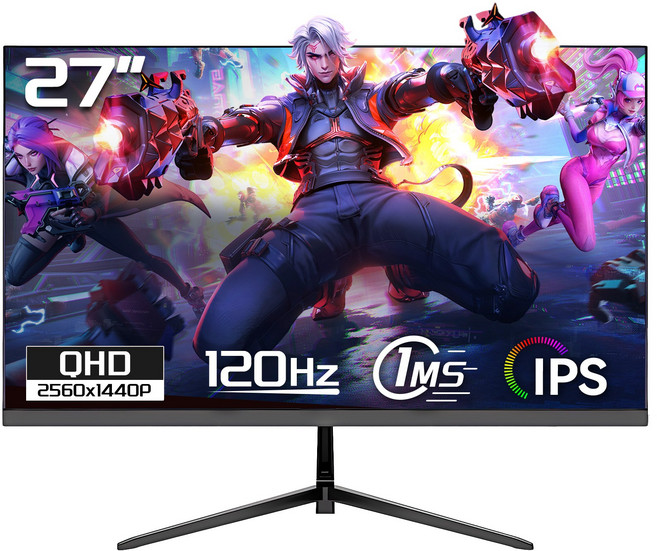 27인치 QHD 120Hz 180Hz UHD 160Hz 평면 게임용 사무용 PC 모니터 3840*2160 IPS 패널, 2K 120Hz, 70cm