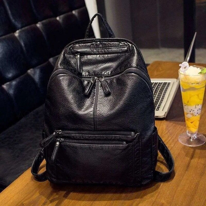 AOKADA 여성 양가죽 데일리 여행용 직장인 노트북 백팩 대용량 배낭