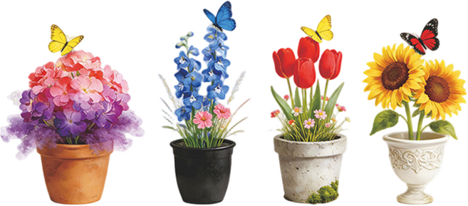 월간리빙 데코 인테리어 포인트 벽지 스티커, 화병B