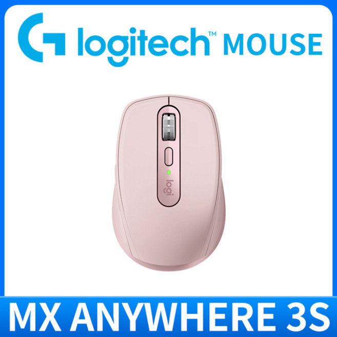 로지텍 MX 애니웨어 3S 컴팩트 퍼포먼스 마우스 인체공학적 디자인 충전식 빠른 스크롤링 노트북 PC 맥용, [02] MX Anywhere 3S-pink