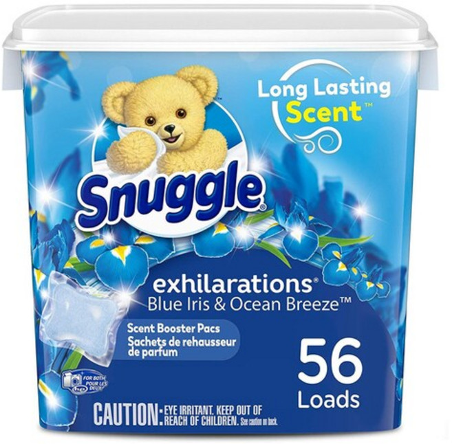Snuggle 스너글 향기 부스터 블루 아이리스 오션 브리즈 1.12kg Blue Iris Ocean, 56개입, 1개