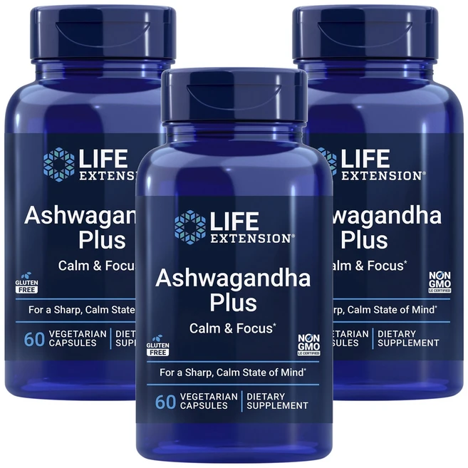 라이프익스텐션 아슈와간다 플러스 베지테리언 캡슐, 3개, 60정 - 쿠팡