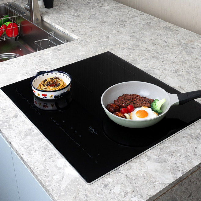 [전국설치] 웰치 KR-307TC 하이라이트 3구 (타공 560x480), 빌트인, 블랙