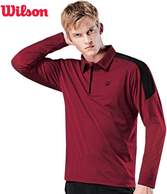 윌슨 남성 기모티셔츠 4631 레드 카라티셔츠 단체복