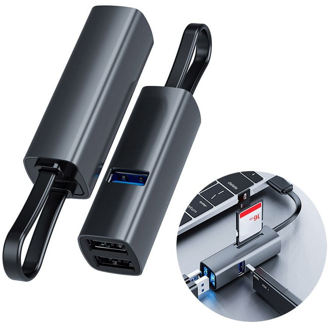 멀티 허브 포트 USB 컨버터 마이크로 SD 카드 리더기 moa*9998ei, 본상품선택, 1개