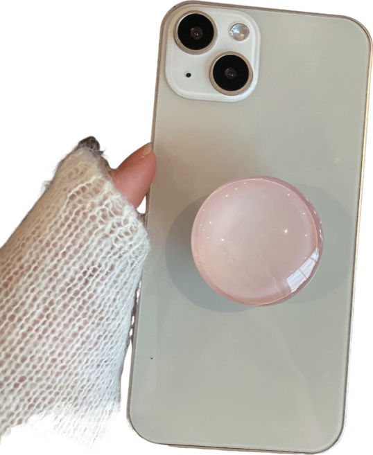 젤리질감 다색상 에어팝 핸드폰그립 스마트폰스탠드, 1개, 분홍색