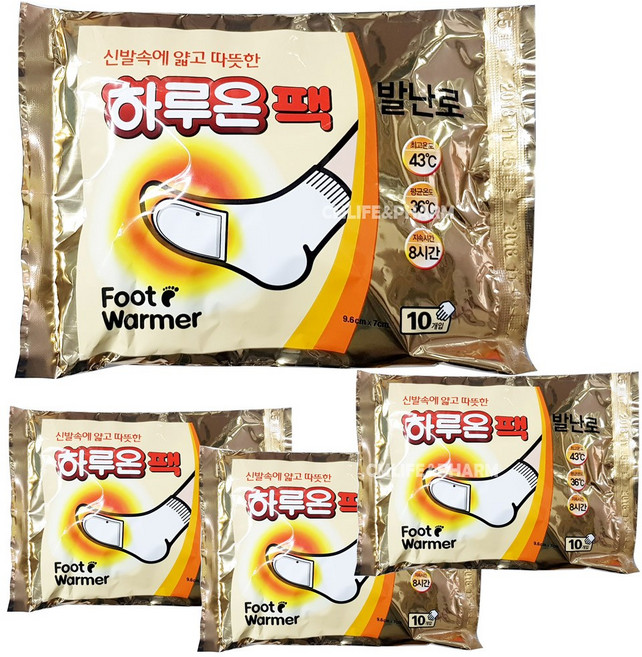 하루온팩 발난로 붙이는 타입 핫팩 10p, 20세트