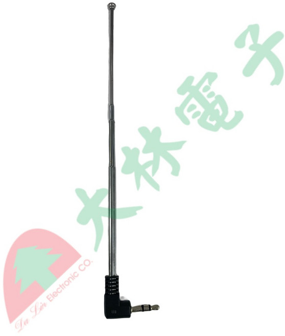 大林電子 FM 收音機天線 3.5MM 伸縮天線 適用於小音箱/行動音箱/行動喇叭, 黑, 3.5