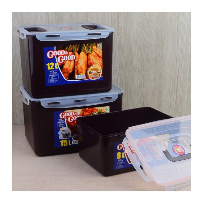 핸디락 김치저장통 대용량 15L 밀폐보관 8L 12L 업소용 냉장고, 1개