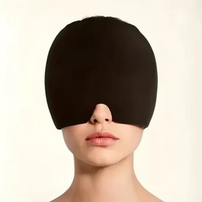 다용도 눈부심 방지 간편 착용 피로 완화 냉장 찜질 캡, 1개, 블랙