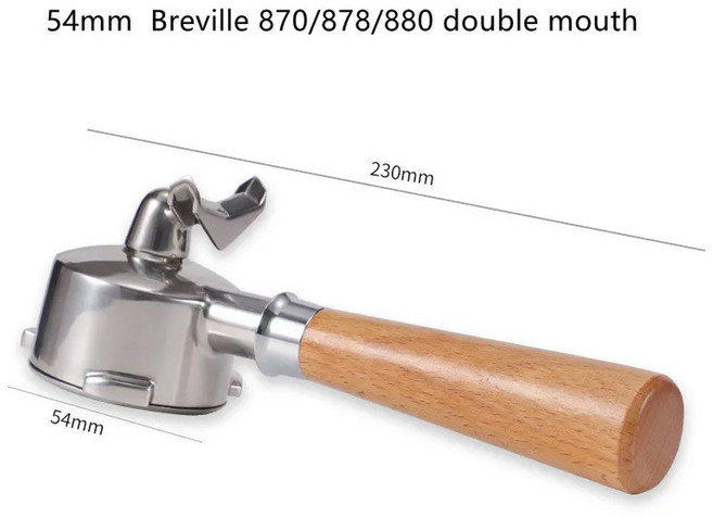 Breville 870/878/880 커피 포타필터 바스켓 스테인레스 스틸 더블 스파우트 교체 에스프레소 기계 도구 54mm, 04 C2, 1개