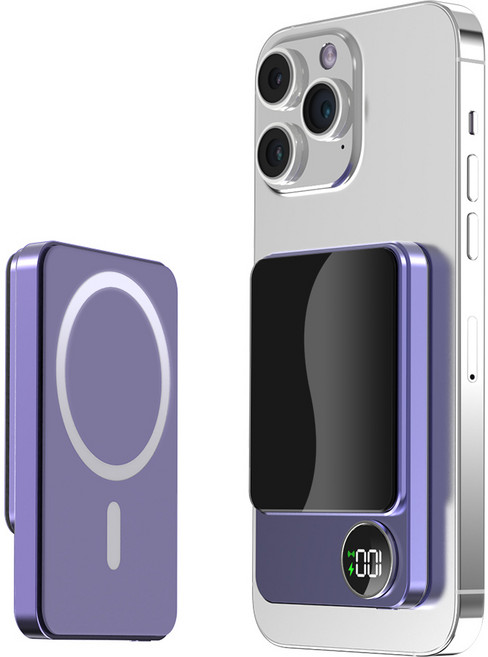 대용량 15W무선충전 PD22.5W QC3.0 맥세이프 호환 맥세이프보조배터리 10000mAh, 퍼플