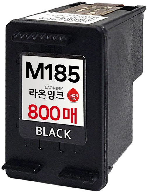 800매 특대용량 삼성 INK-M185 잉크 INK-C185 호환 SL-J1680 SL-J1683 SL-J1685 SL-J1780W SL-J1780DW SL-J1785W 라온잉크, 검정, 1개