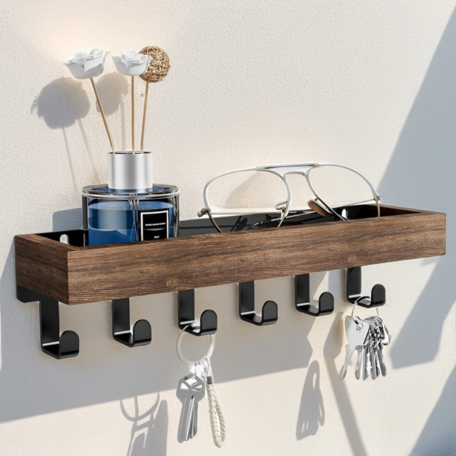 마코제이 우드 현관 자석선반, 1개, 자석우드선반