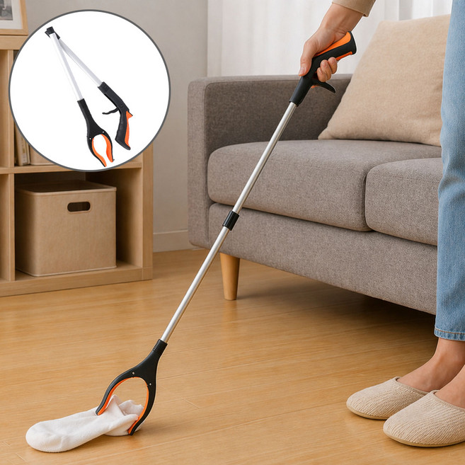 모노버스 정리정돈 청소 접이식 다용도 만능집게, 오렌지OG, 1개