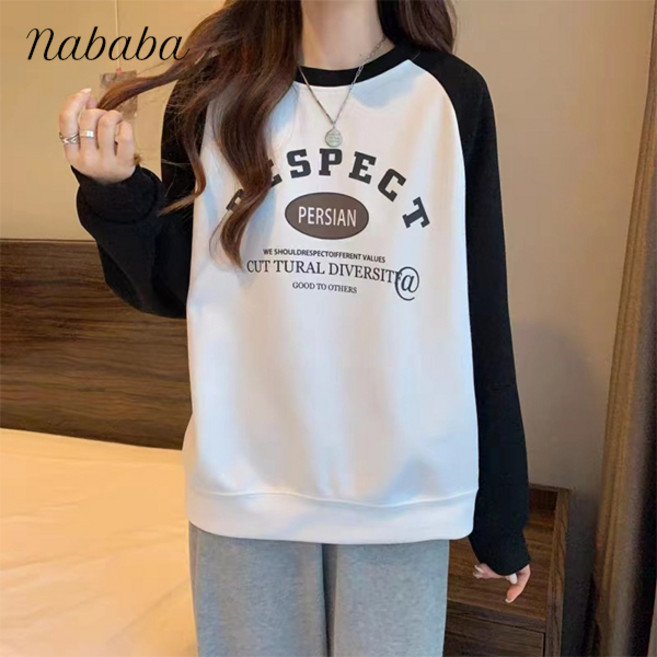 나바바 NT2208 여성 베이직 나그랑 긴팔 맨투맨