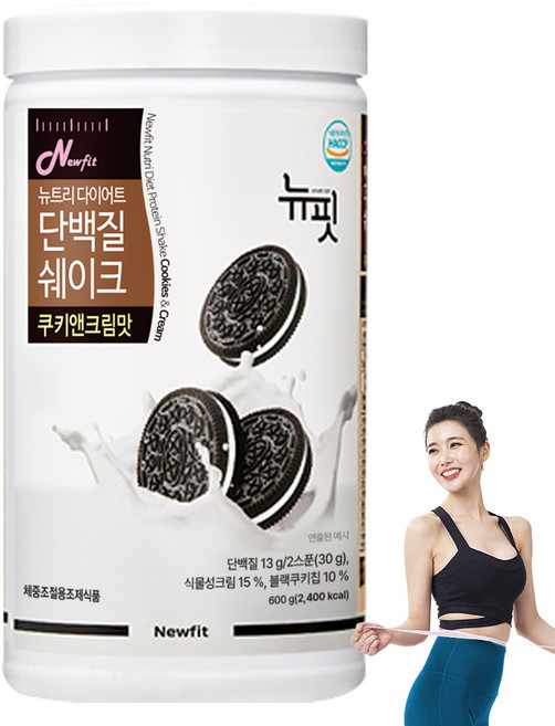 뉴핏 투에니포 뉴트리 다이어트 쉐이크 쿠키앤크림맛, 600g, 1개