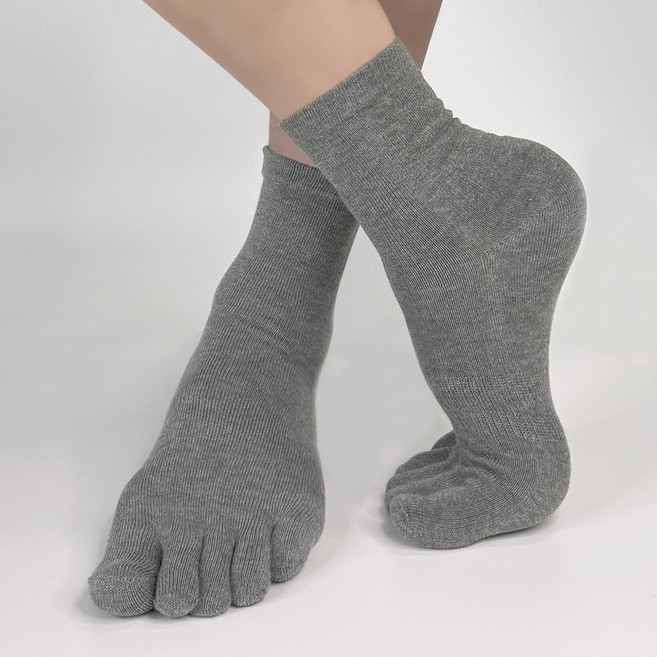 비바슈슈 남성용 바람솔솔 쾌적한 발가락 면양말 중목 4켤레