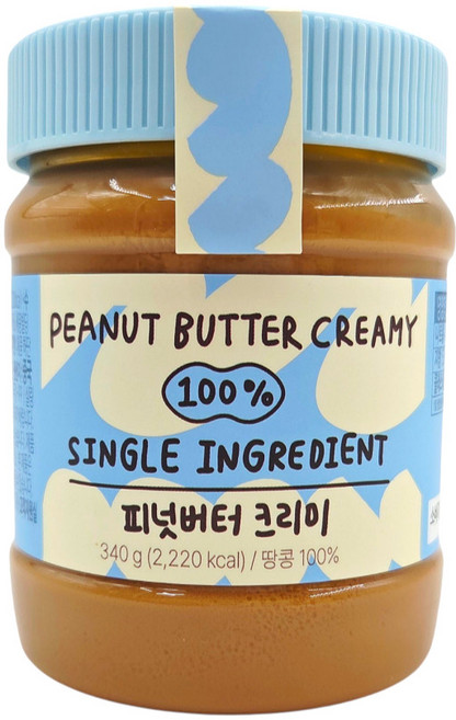 다파니 땅콩버터 크리미 100% 무설탕 무가당 무첨가, 1개, 340g