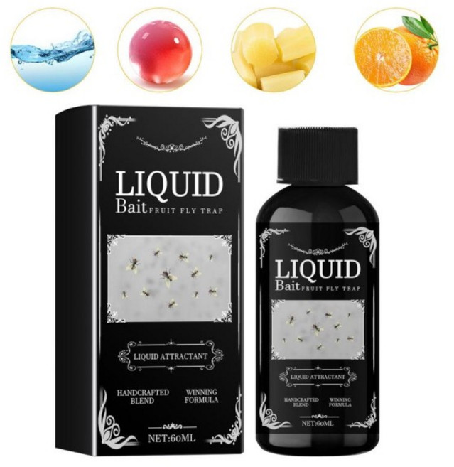 해충퇴치용품 가정용 과일 플라이 트랩 미끼 액체 리필 60ml, 01 CN