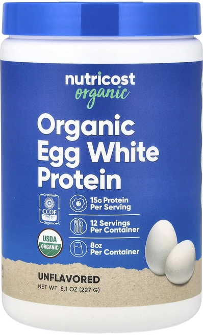 매우편하고 Nutricost 유기농 계란 흰자 단백질 무맛 227g(8.1oz) 끝내주게잘나가는상품, Nutricost유기농계란흰자단백질무맛227g81oz, 227g, 1 - 쿠팡