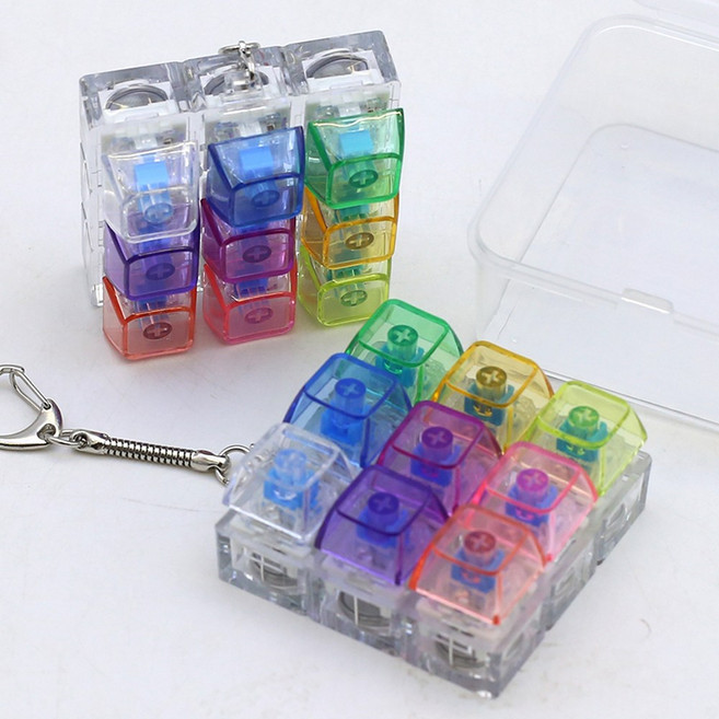 led 키보드 클리커 딸깍이 키캡키링9구, 1개, 상세페이지 참조