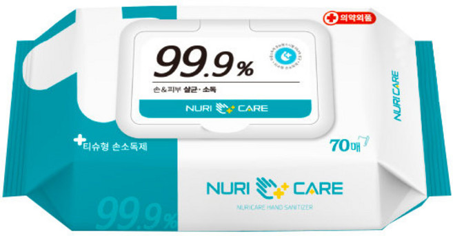누리케어 손소독티슈 70매, 1개