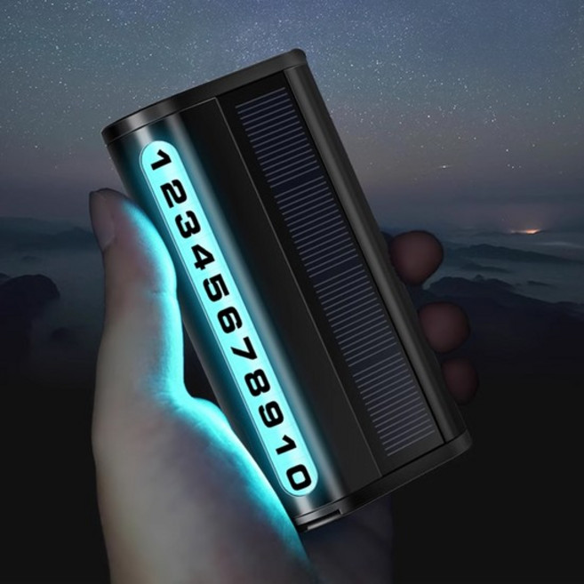 치트몰 태양광 충전 LED 주차 번호판 (3가지 컬러), 실버, 1개