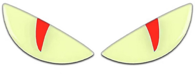 야광눈 스티커 데칼 오토바이 스쿠터 탑박스 헬멧 PCX NMAX 라이더 튜닝용품, 1개, 그린